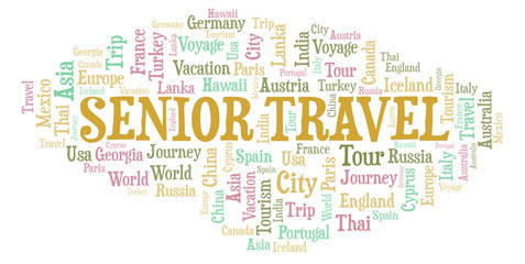 Obraz premium Senior Travel word cloud.