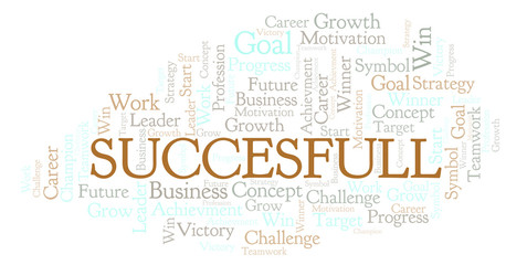 Obraz premium Succesfull word cloud.