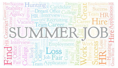 Summer Job word cloud.