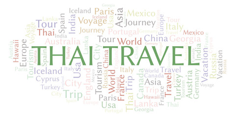Fototapeta premium Thai Travel word cloud.