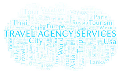 Obraz premium Travel Agency Services word cloud.
