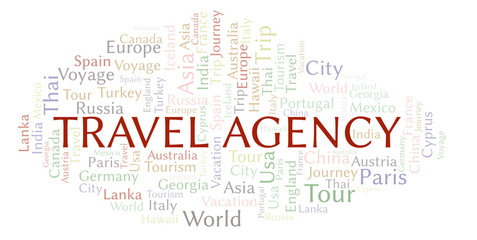 Obraz premium Travel Agency word cloud.