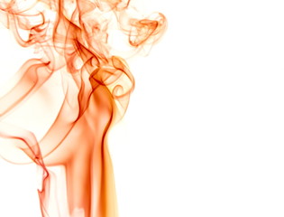Naklejka premium Red smoke on white background