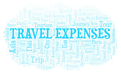 Obraz premium Travel Expenses word cloud.