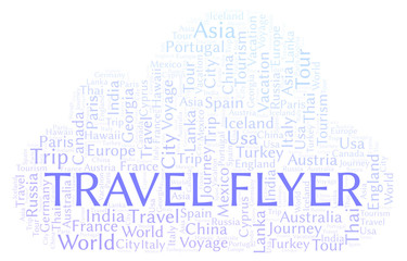 Obraz premium Travel Flyer word cloud.