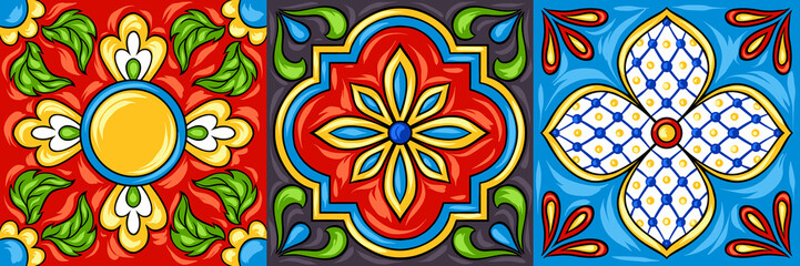 Mexican talavera ceramic tile pattern.