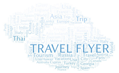 Obraz premium Travel Flyer word cloud.