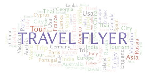 Obraz premium Travel Flyer word cloud.