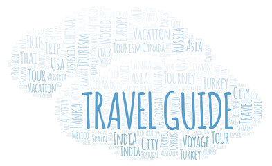 Fototapeta premium Travel Guide word cloud.