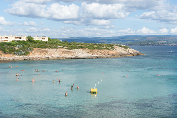 Clear Mediterranean sea near Punta Negra beach, Alghero, Sardinia, Italy
