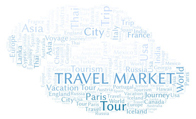 Obraz premium Travel Market word cloud.