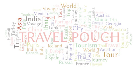 Obraz premium Travel Pouch word cloud.