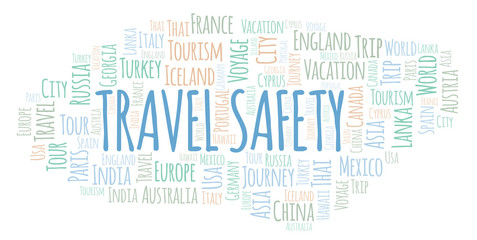 Obraz premium Travel Safety word cloud.