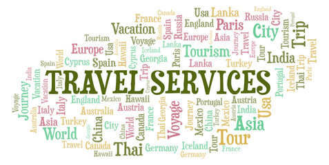 Travel Services word cloud.