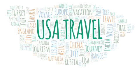 Usa Travel word cloud.
