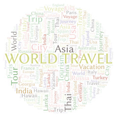 Fototapeta premium World Travel word cloud.