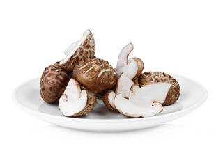 Fresh Shiitake mushroom on white background