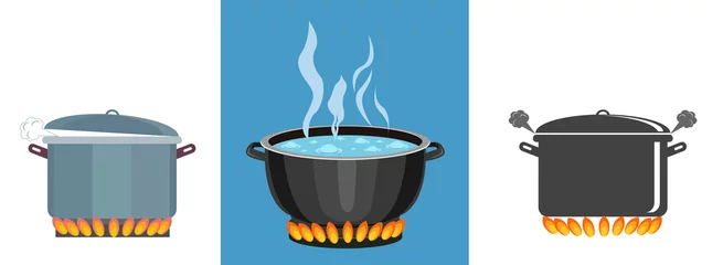 Fotobehang  Boiling pot © eduardrobert