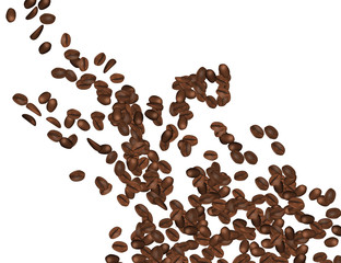 Coffee Beans Isolated in White Background. Vector Illustration. - 225513997