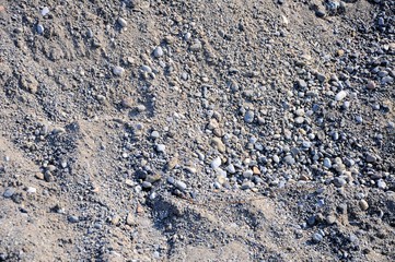 Surface of pebbles and gravel for texture or background.