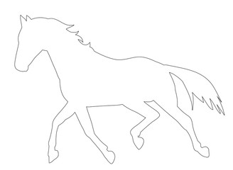 icon, sketch, outline horse running