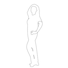 Fototapeta premium vector, on white background, sketch of a girl posing