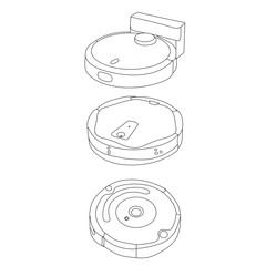 sketch robot vacuum cleaner