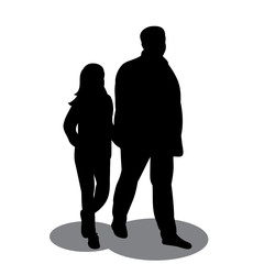 black silhouette man and child