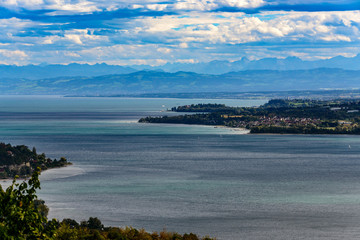 View over lake constance on a rather windy day