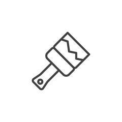 Paint brush outline icon. linear style sign for mobile concept and web design. Decorate line vector icon. Symbol, logo illustration. Pixel perfect vector graphics