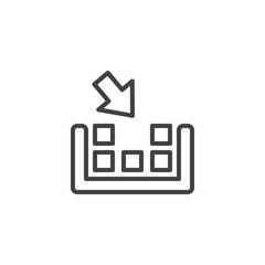 Utilities outline icon. linear style sign for mobile concept and web design. Collect in a box line vector icon. Symbol, logo illustration. Pixel perfect vector graphics