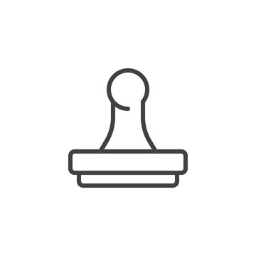 recommend clip art: Rubber stamp outline icon. linear style sign for mobile concept and web design. Approved line vector icon. Symbol, logo illustration. Pixel perfect vector graphics