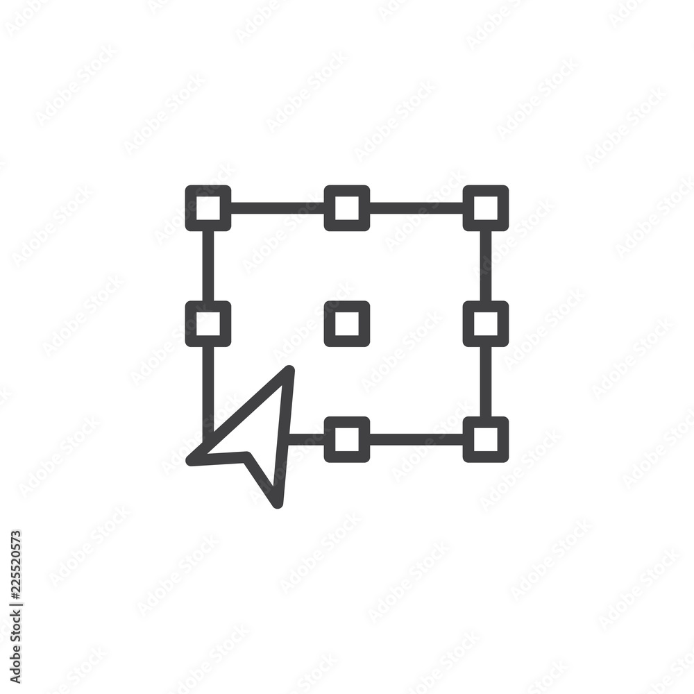 Fototapete Transform tool outline icon. linear style sign for mobile concept and web design. Simple line vector icon. Symbol, logo illustration. Pixel perfect vector graphics