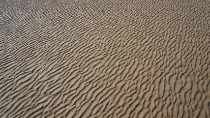 Ripple Waves Pattern on Sand created by the movement of the tide