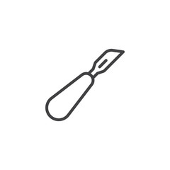Slice tool outline icon. linear style sign for mobile concept and web design. cutter pen simple line vector icon. Symbol, logo illustration. Pixel perfect vector graphics