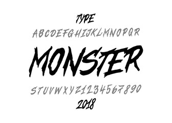 Horror font. Halloween type face. Vector typography illustration. Alphabet design for logo, lettering and prints.