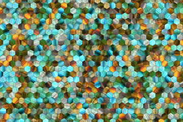 Abstract background or texture for design, colorful pattern hexagon strip.