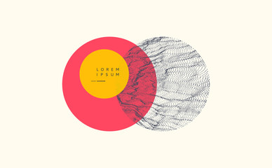 Trendy abstract background. Array with dynamic particles. Modern science or technology element. Cyberspace grid illustration. Vector composition.