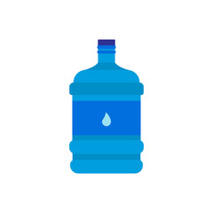 Big Bottle With Water Icon Flat Design. Vector Illustration