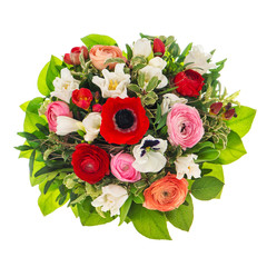 Flower bouquet isolated white background Floral decoration