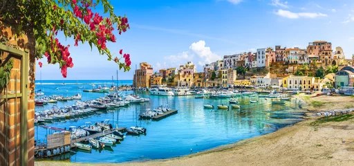 Fotobehang Palermo Siciliaanse haven van Castellammare del Golfo, geweldig kustplaatsje op het eiland Sicilië, provincie Trapani, Italië
