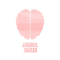 Mental health. Human brain. Vector illustration.