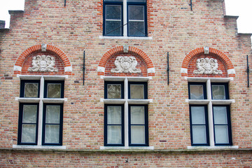 Obraz premium Details of the beautiful architecture in the historical town of Bruges
