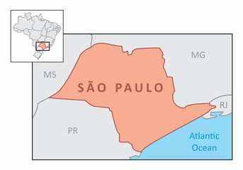 State of Sao Paulo map
