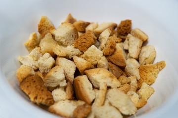 Home made croutons