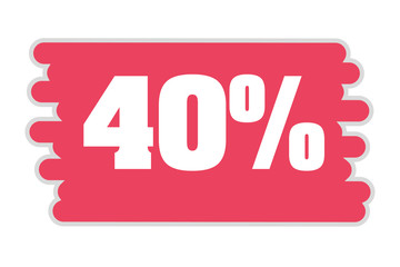40 % Percent Discount, Sale Up, Special Offer