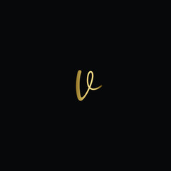 Luxury Hand Drawn Letter V Logo Design In Gold Color