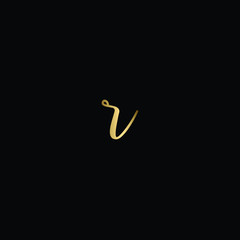 Luxury Hand Drawn Letter R Logo Design In Gold Color