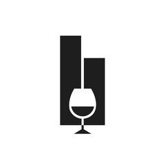Wine Glass Building Tower Creative Abstract Icon Logo Design Template Element Vector