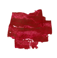 Hand painted dark red strokes isolated on white
